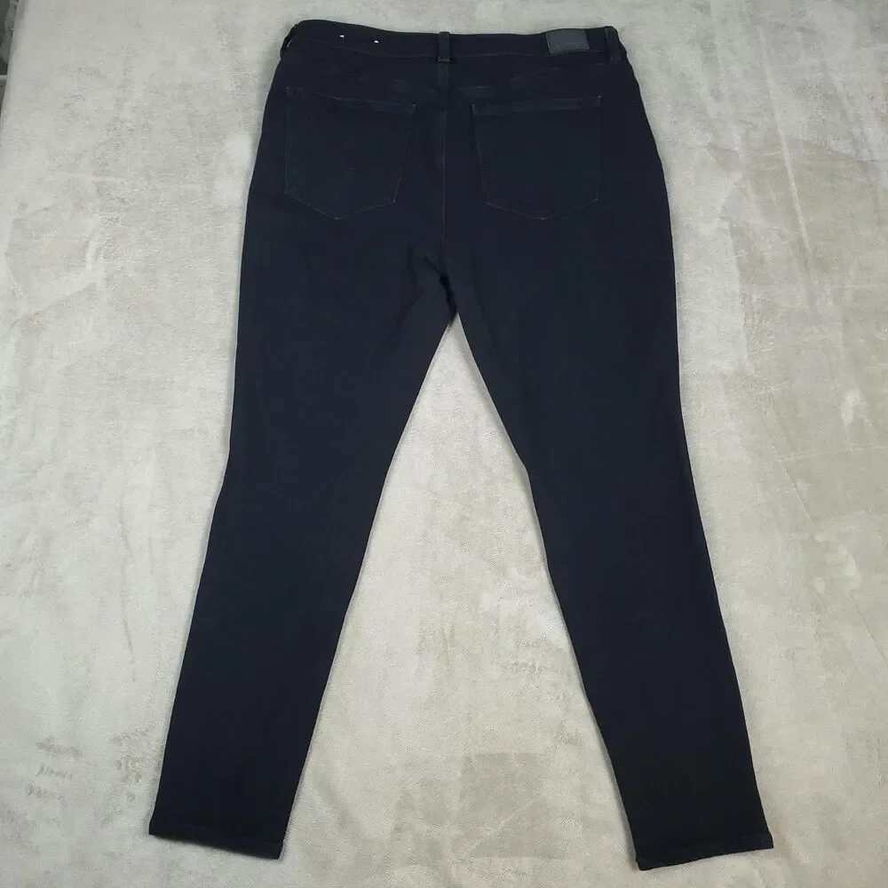 American Eagle Jeans Womens 16 Black High Rise The Dream Jean Skinny Stretch - Picture 11 of 14